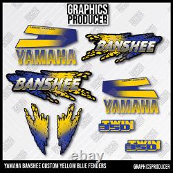 1996 Yamaha Banshee Graphics Decals Full Stickers GLOSS Vinyl Blue Yellow Fender