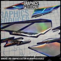 2001 Yamaha Banshee 350 HOLOGRAPHIC Decals Blue HIGH TECH THIN GRAPHICS NEW