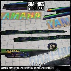 2003 Yamaha Banshee HOLOGRAPHIC Decals Green Blue HIGH TECH THIN GRAPHICS NEW
