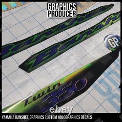 2003 Yamaha Banshee HOLOGRAPHIC Decals Green Blue HIGH TECH THIN GRAPHICS NEW