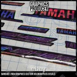 2004 Yamaha Banshee 350 HOLOGRAPHIC Decals PURPLE HIGH TECH THIN GRAPHICS NEW