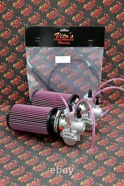 2 X Yamaha Banshee 28MM 28 Larger Carbs Carburetors PWK + Cable + K+N Filters