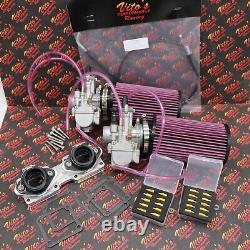2 x 28mm carburetor + throttle cable carbs Banshee K+N filters + intakes jet kit