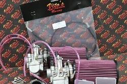 2 x 28mm carburetor + throttle cable carbs Banshee K+N filters + intakes jet kit