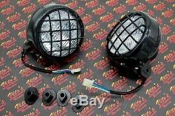 2 x NEW Headlights Yamaha Banshee lens bulbs lights grills 1996-2001 + COLLARS