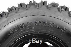 4 NEW Yamaha Banshee 350 MASSFX Black RIMS on MASSFX Tires Wheels kit