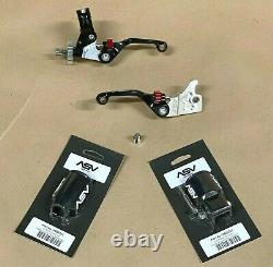 ASV F4 YAMAHA BANSHEE YFZ 350 SHORT CLUTCH & BRAKE LEVERS BLACK PAIR with Covers