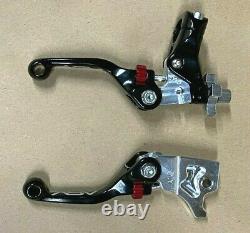 ASV F4 YAMAHA BANSHEE YFZ 350 SHORT CLUTCH & BRAKE LEVERS BLACK PAIR with Covers