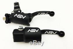 Asv Unbreakable F3 Shorty Black Clutch Brake Levers Dust Covers Yamaha Banshee