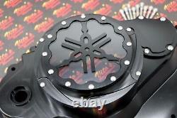 Billet aluminum Yamaha Banshee lock up CLUTCH COVER clear window BLACK + LOGO