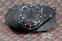 Billet aluminum Yamaha Banshee lock up CLUTCH COVER clear window BLACK + LOGO