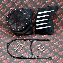 Billet aluminum stator cover clear window + 2 inserts for Yamaha Banshee BLACK