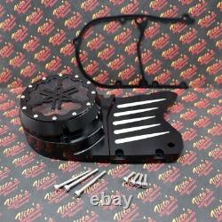 Billet aluminum stator cover clear window + 2 inserts for Yamaha Banshee BLACK