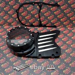 Billet aluminum stator cover clear window + 2 inserts for Yamaha Banshee BLACK