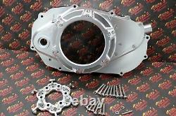CLUTCH COVER + LOCK UP KIT Billet aluminum Yamaha Banshee clear window SILVER
