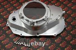 CLUTCH COVER + LOCK UP KIT Billet aluminum Yamaha Banshee clear window SILVER
