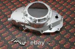 CLUTCH COVER + LOCK UP KIT Billet aluminum Yamaha Banshee clear window SILVER
