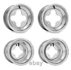 Dwt Polished A5 10 Front 8 Rear Wheels Rims Yamaha Yfz450 Banshee Raptor 700