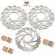 Front Rear Racing Brake Disc Rotors & Pads For Yamaha Banshee 350 Yfz350 90-06