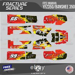 Graphics Kit for YAMAHA Banshee 350 Graphics Kit 16 MIL Fracture Red Yellow