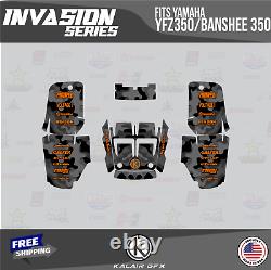 Graphics Kit for YAMAHA Banshee 350 Graphics Kit 16 MIL Invasion Series- Orange