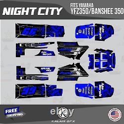 Graphics Kit for YAMAHA Banshee 350 Graphics Kit 16 MIL NIGHT-CITY-Blue