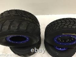 Hiper CF1 Beadlock Wheels Speedracer Street Tires Front/Rear Kit Yamaha Banshee