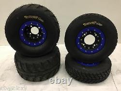 Hiper CF1 Beadlock Wheels Speedracer Street Tires Front/Rear Kit Yamaha Banshee