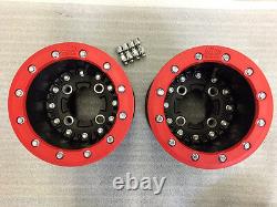 Hiper Cf1 Rear 10 Beadlock Wheels Red Yamaha Yfz450 Banshee Raptor 700 660 250