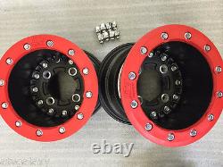 Hiper Cf1 Rear 10 Beadlock Wheels Red Yamaha Yfz450 Banshee Raptor 700 660 250