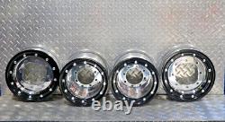 Honda Yamaha Banshee Raptor Yfz Trx Beadlocks Atv Front Rear Polished Black Ring