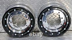 Honda Yamaha Banshee Raptor Yfz Trx Beadlocks Atv Front Rear Polished Black Ring