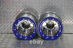 Honda Yamaha Banshee Raptor Yfz Trx Beadlocks Atv Front Rear Polished Blue