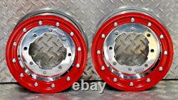 Honda Yamaha Banshee Raptor Yfz Trx Beadlocks Atv Front Rear Polished Red