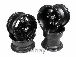 ITP SS112 Front & Rear Wheels Black 10x5 9x8 for Yamaha Banshee 4 Pack