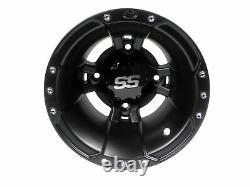 ITP SS112 Front & Rear Wheels Black 10x5 9x8 for Yamaha Banshee 4 Pack