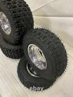 Itp Holeshot Tires Dwt A5 Polished Rims Front/rear Yamaha Yfz450 Banshee Raptor