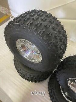 Itp Holeshot Tires Dwt A5 Polished Rims Front/rear Yamaha Yfz450 Banshee Raptor