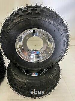 Itp Holeshot Tires Dwt Polished Rims Front/rear Yamaha Yfz450 Banshee Raptor