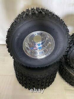 Itp Holeshot Tires Dwt Polished Rims Front/rear Yamaha Yfz450 Banshee Raptor