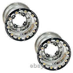 Keizer Forged Beadlock Rear Wheels Rims 9 Polished Yamaha Banshee Raptor YFZ