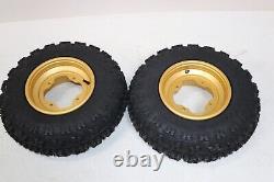NEW 21x7x10 front tires + wheels rims Yamaha Banshee Raptor YFZ450 GOLD
