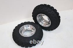 NEW 21x7x10 front tires + wheels rims Yamaha Banshee Raptor YFZ450 POLISHED