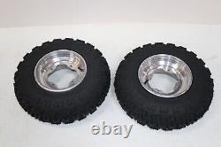 NEW 21x7x10 front tires + wheels rims Yamaha Banshee Raptor YFZ450 POLISHED
