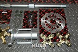 New +2 Banshee Rear Setup Axle Carrier Rotor + Hubs + Sprocket 41 Tooth CHROME