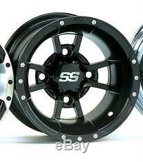 New Black Itp Ss112 Rims Wheels Rear 10x8 Yamaha Banshee 350 Yfz450