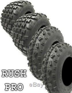 New Rush Pro ATV Tires (2) 21x7x10 (2) 20x11x9 6 Ply Yamaha Banshee/Raptor 350