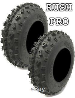 New Rush Pro ATV Tires (2) 21x7x10 (2) 20x11x9 6 Ply Yamaha Banshee/Raptor 350