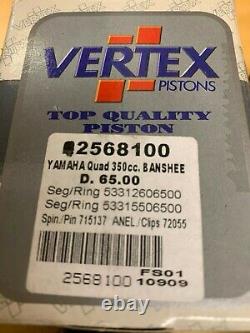 New Vertex 22568100 Standard Pistons Kits (2) 1987-06 Yamaha Banshee Yfz350