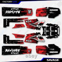 Red Savage Camo Racing Fender Graphics Kit fits Yamaha Banshee 350 Twin